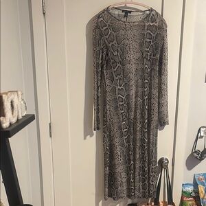 Snakeskin Long Sleeve Dress